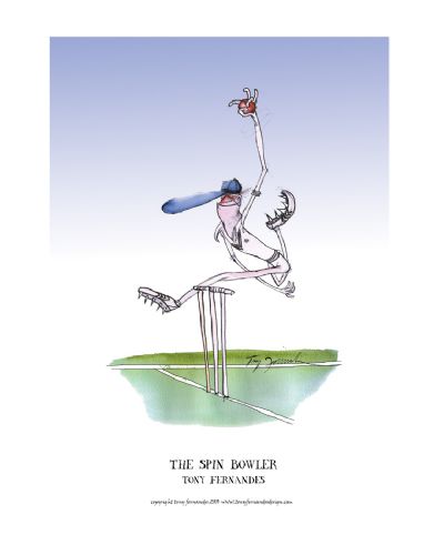 Ther Spin Bowler - signed print